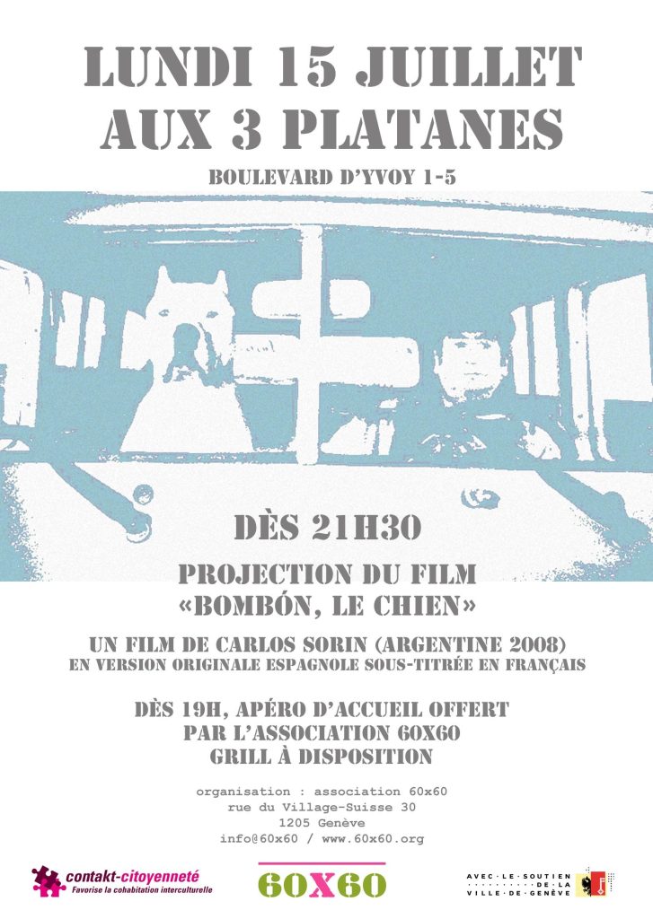 Lundi 15 juillet, au square des Trois platanes : projection du film