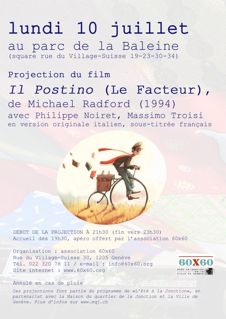 Projection du film Il Postino au parc de la Baleine