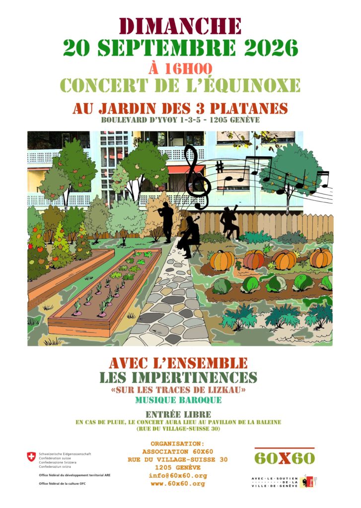 Dimanche 20 septembre 2026, à 16h, concert de l&rsquo;Equinoxe au jardin des Trois Platanes, avec l&rsquo;ensemble musical Les Impertinences